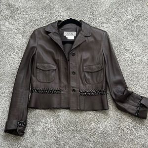 Brown leather jacket